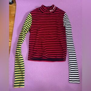 Teddy Fresh Multicolor Striped Turtleneck Top